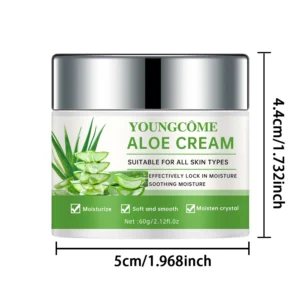 YOUNGCOME Aloe Vera Face Cream – Hydrating & Brightening Skincare Formula (30g / 60g) - 60g